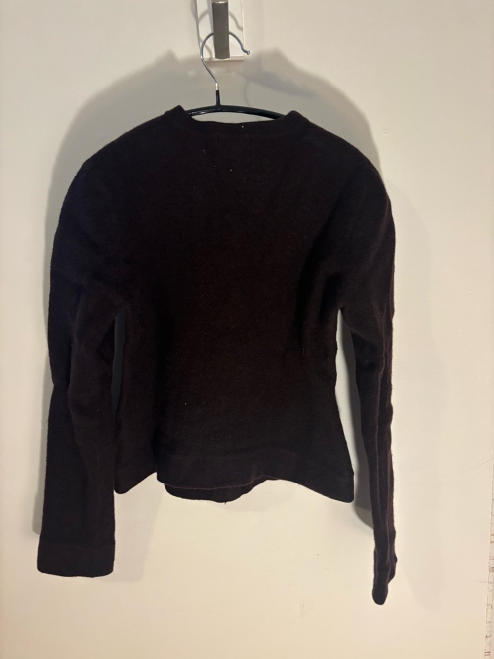 Jacob Women's Dark Brown Merino Wool Crewneck Sweater - Picture 7 of 7